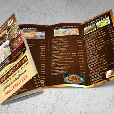 impresion menus flyers para restaurantes NJ USA