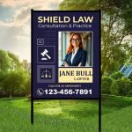 Letrero de metal para patio con marco en H Imprenta USA